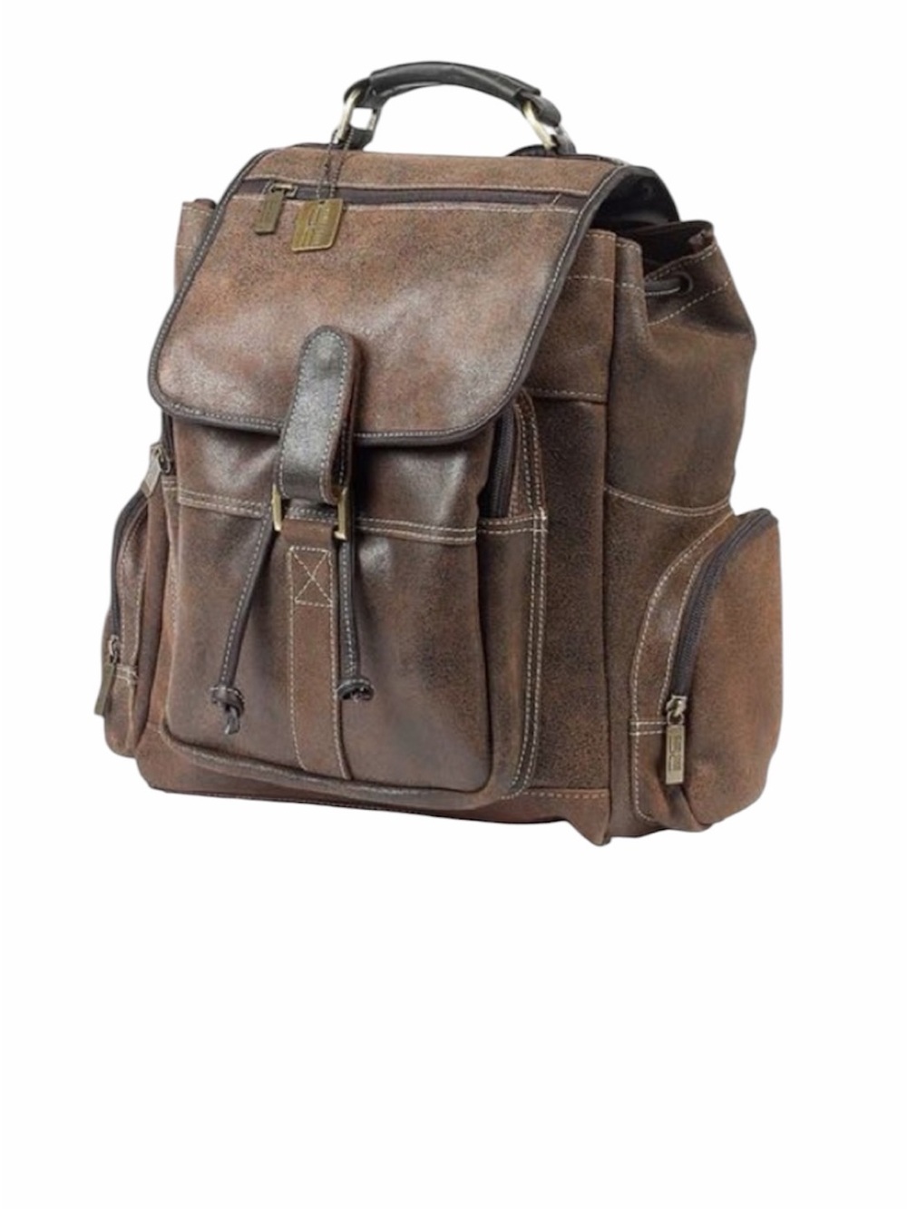 Claire Chase leather distressed Women's uptown Backpack Pack dark brown